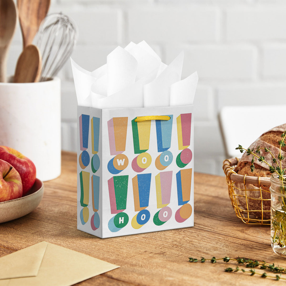 Hallmark 6.5'' Woo Hoo Colorful Exclamations Small Gift Bag