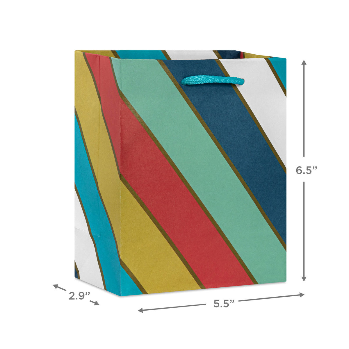 Hallmark 6.5'' Bold Diagonal Stripe Small Gift Bag