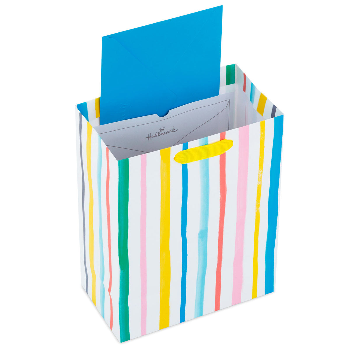 Hallmark 9.6" Pastel Rainbow Stripes Medium Gift Bag