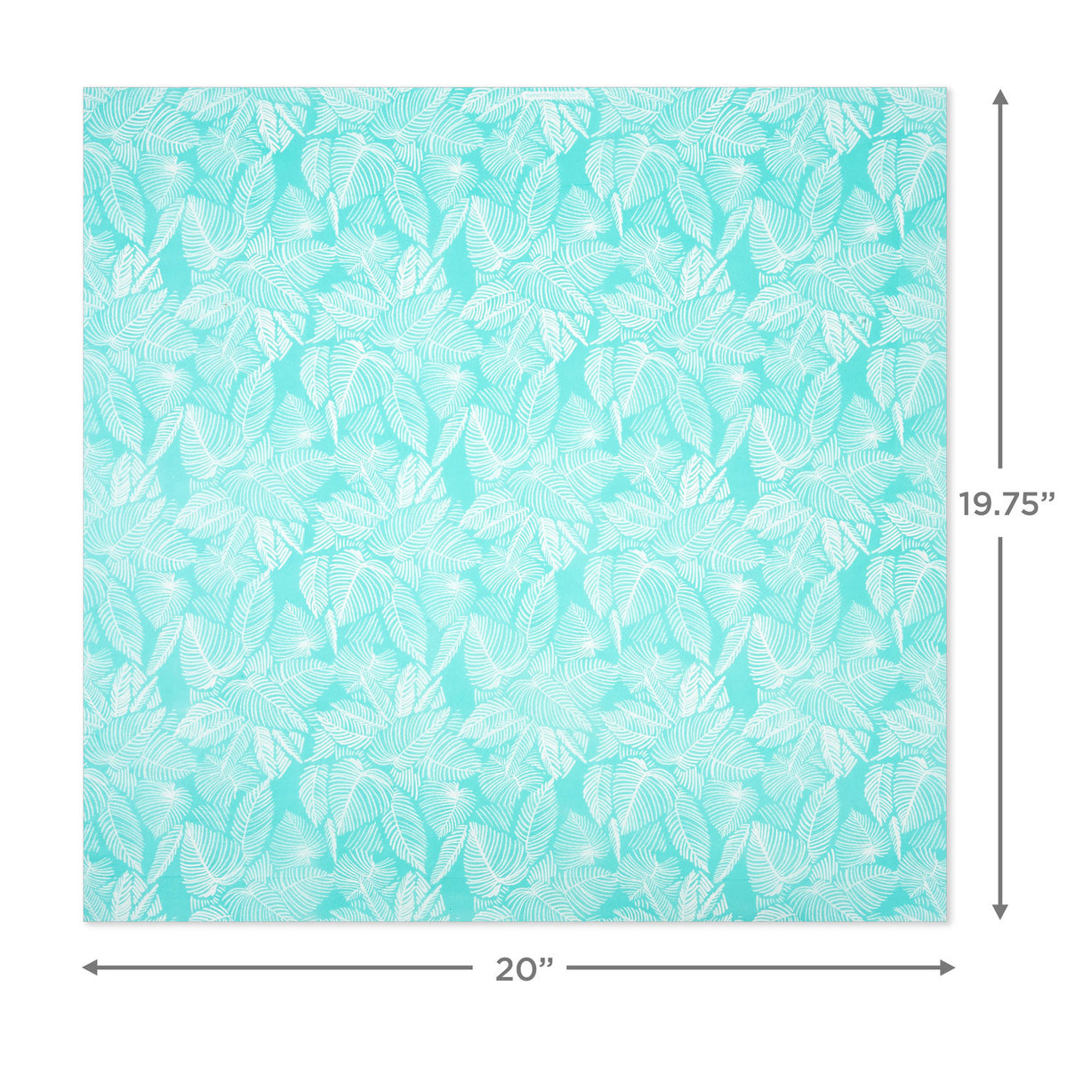 Hallmark Tropical Leaves on Aqua Tissue Paper With Gift Tag Stickers, 6 sheets