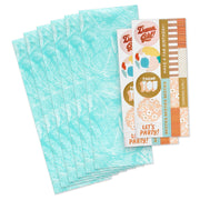 Hallmark Tropical Leaves on Aqua Tissue Paper With Gift Tag Stickers, 6 sheets