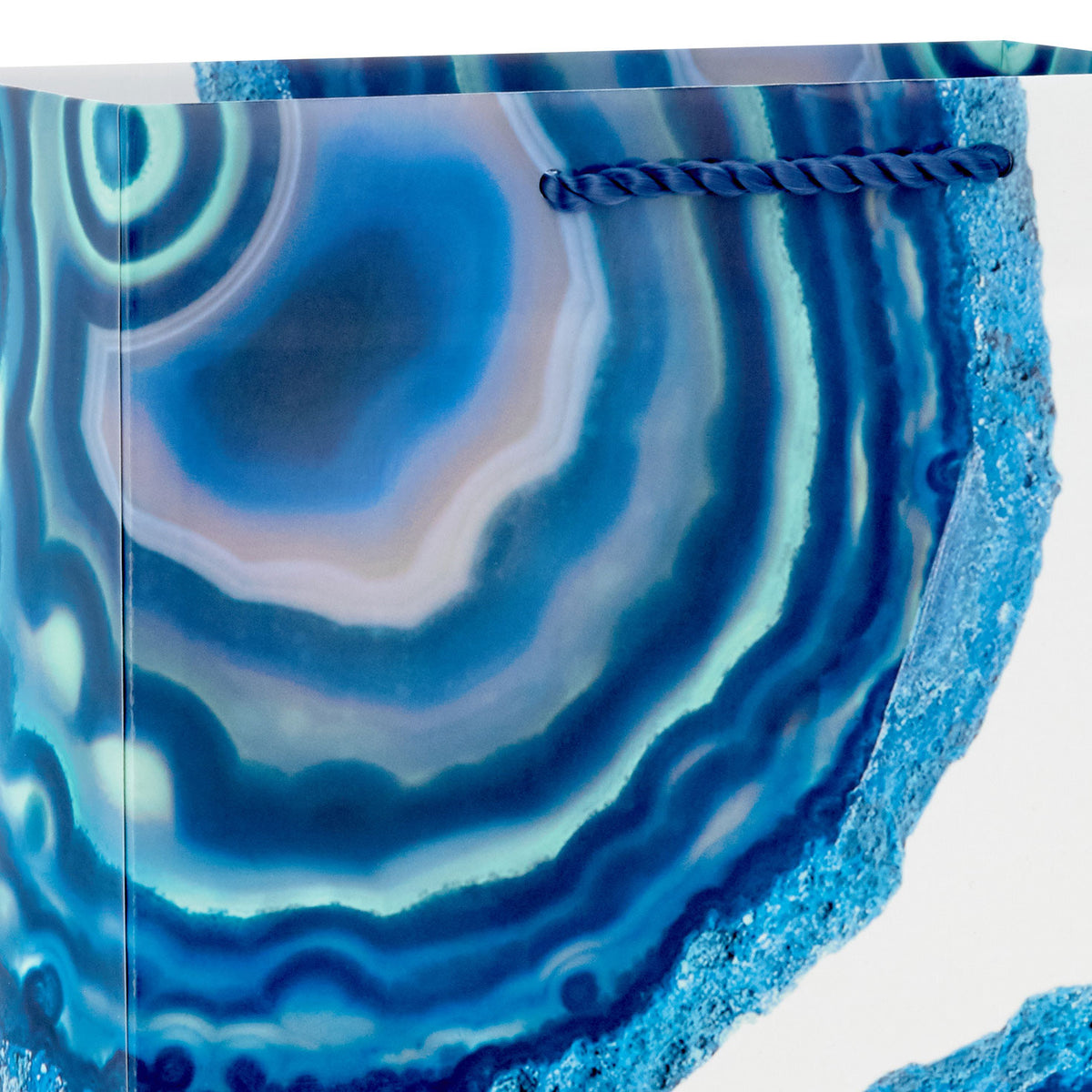 Hallmark 9.6" Blue Geodes on White Medium Gift Bag