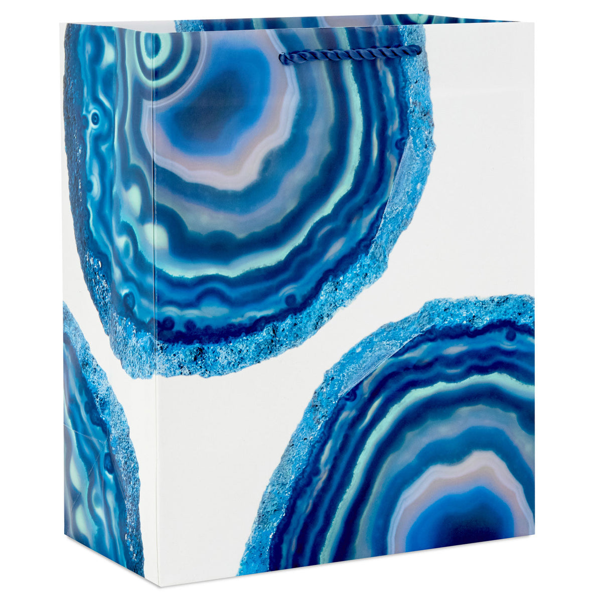 Hallmark 9.6" Blue Geodes on White Medium Gift Bag