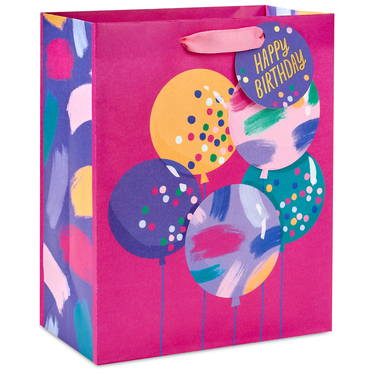 Hallmark 9.6'' Bright Balloons on Fuchsia Medium Birthday Gift Bag