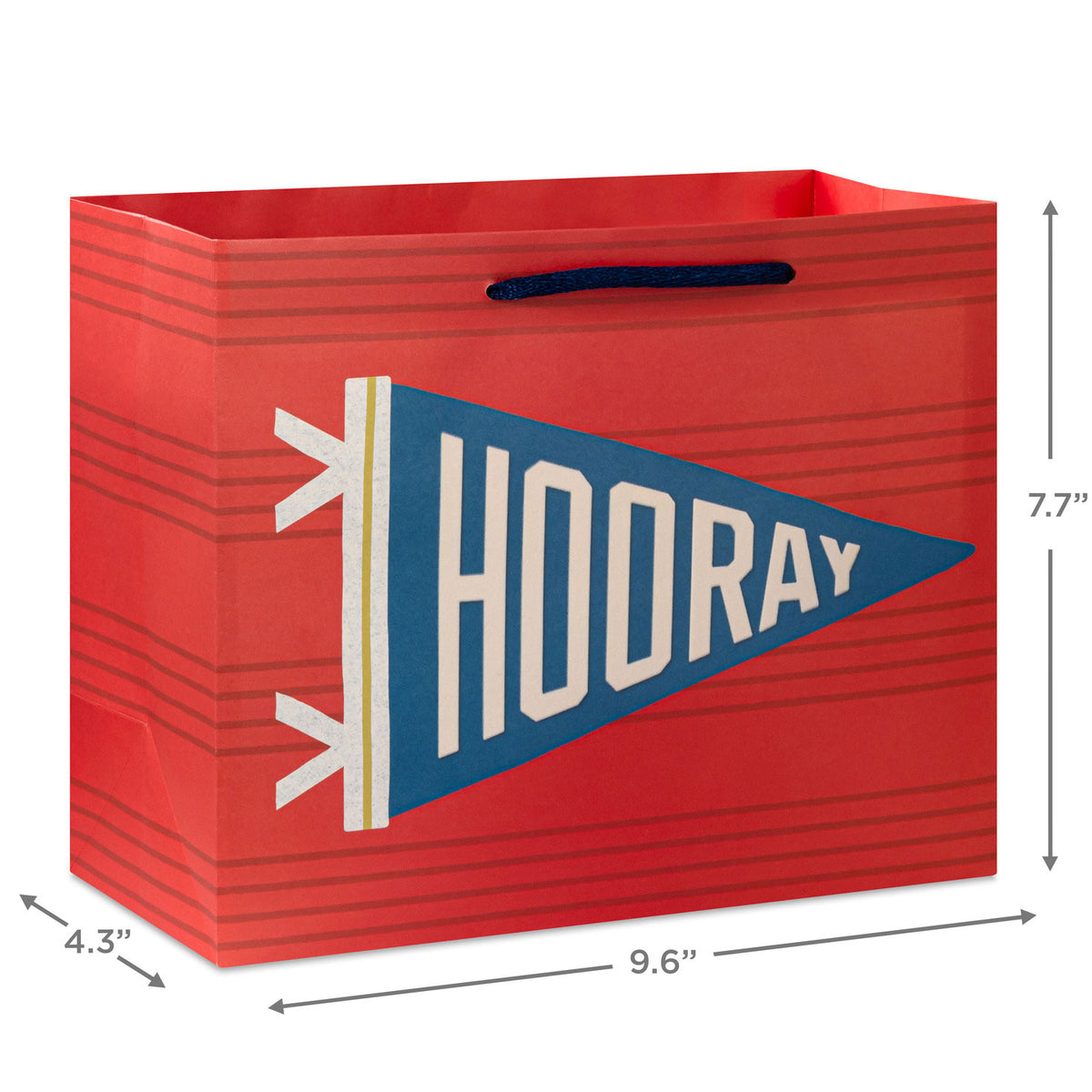 Hallmark 7.7'' Hooray Pennant Medium Horizontal Gift Bag