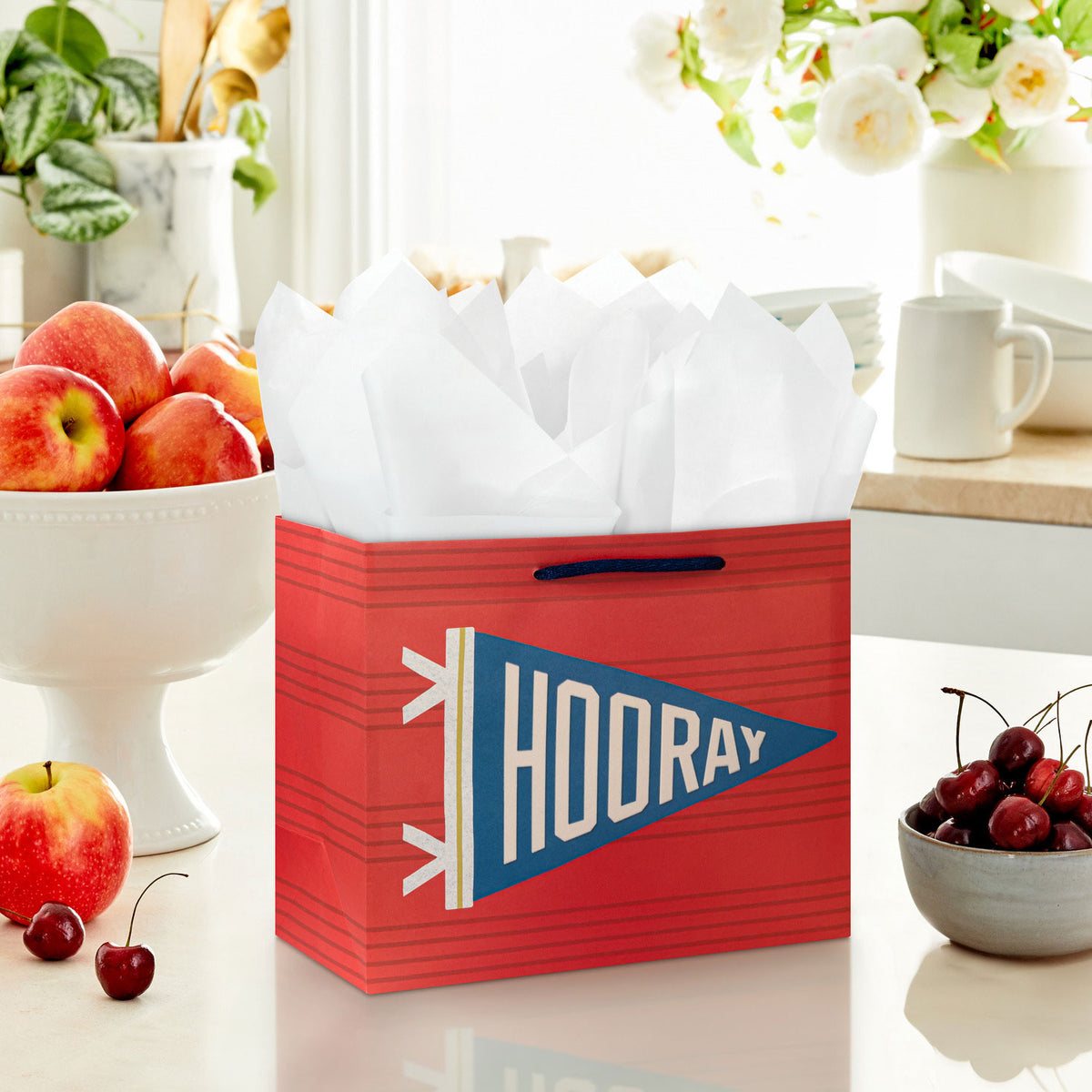 Hallmark 7.7'' Hooray Pennant Medium Horizontal Gift Bag
