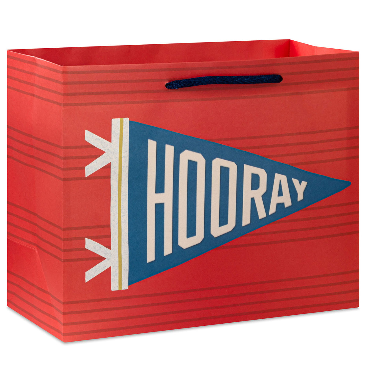 Hallmark 7.7'' Hooray Pennant Medium Horizontal Gift Bag