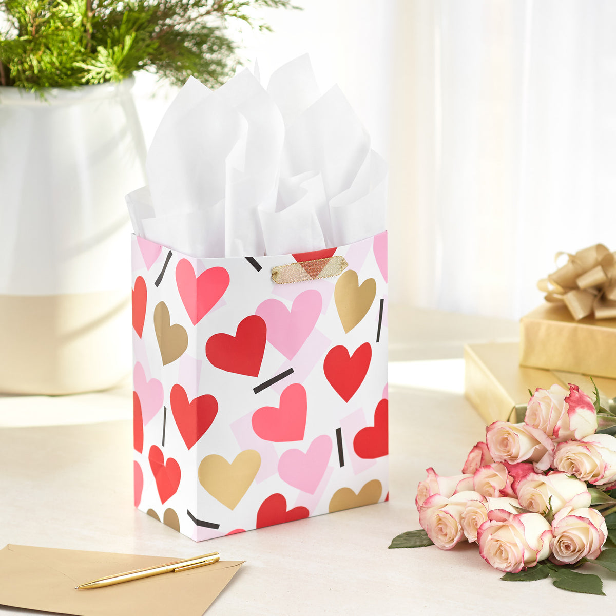 Hallmark 9.6" Confetti Hearts Valentine's Day Gift Bag