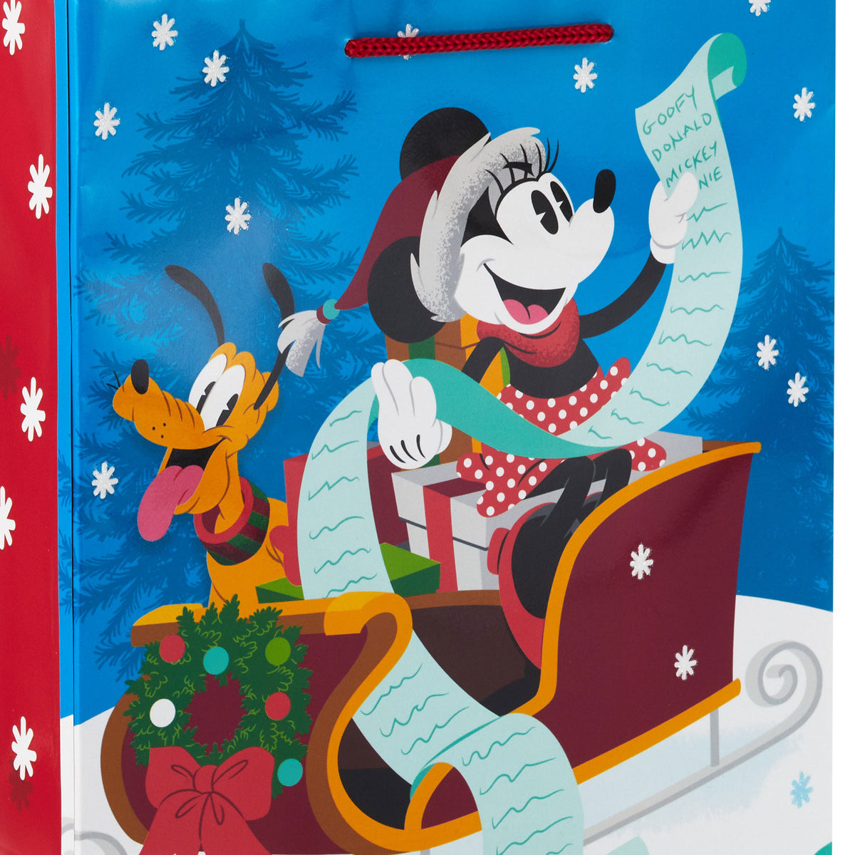 Hallmark 9.6" Disney Minnie Mouse and Pluto Medium Christmas Gift Bag
