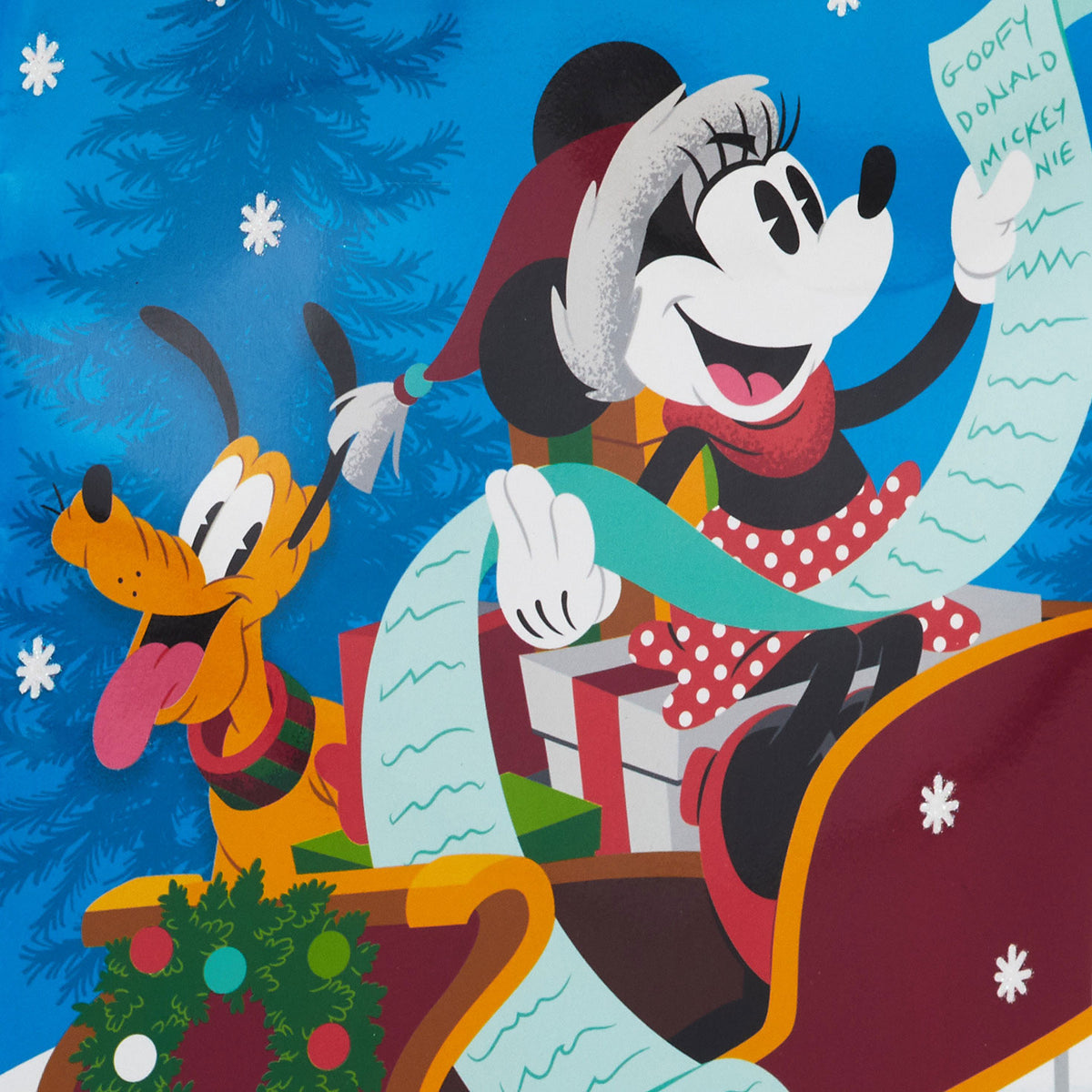 Hallmark 9.6" Disney Minnie Mouse and Pluto Medium Christmas Gift Bag