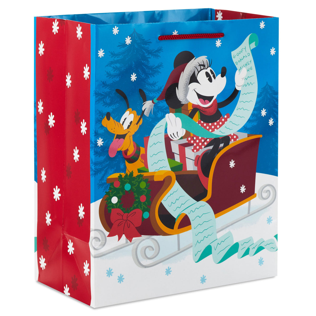 Hallmark 9.6" Disney Minnie Mouse and Pluto Medium Christmas Gift Bag