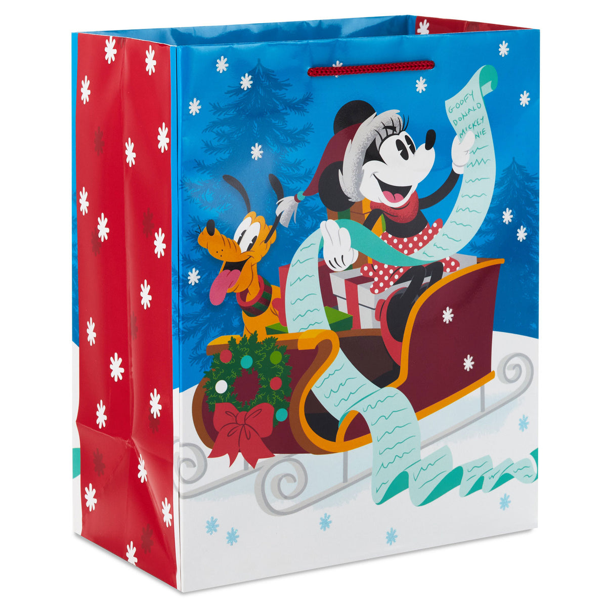 Hallmark 9.6" Disney Minnie Mouse and Pluto Medium Christmas Gift Bag