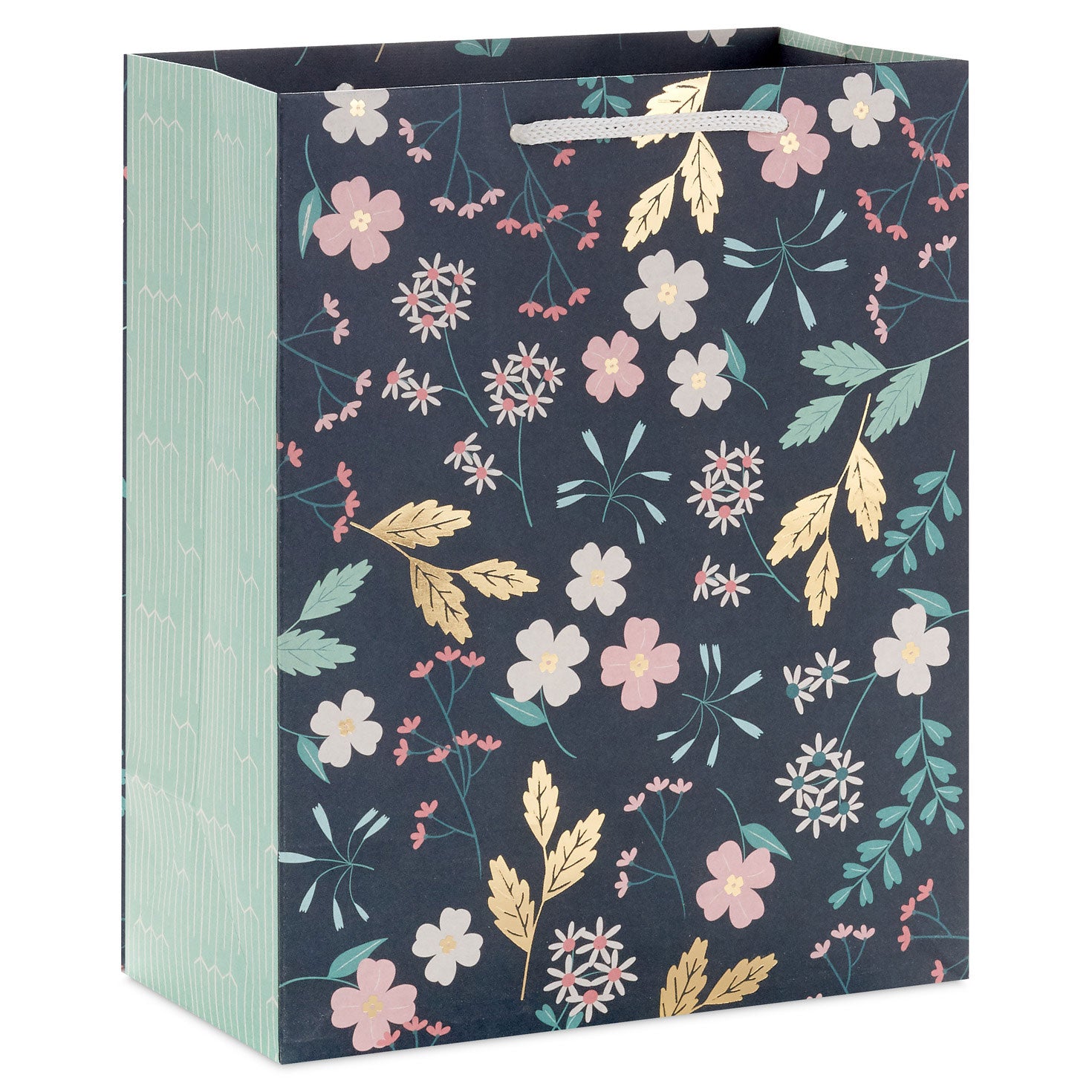 Hallmark 9.6'' Floral on Dark Green Medium Gift Bag