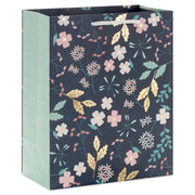Hallmark 9.6'' Floral on Dark Green Medium Gift Bag