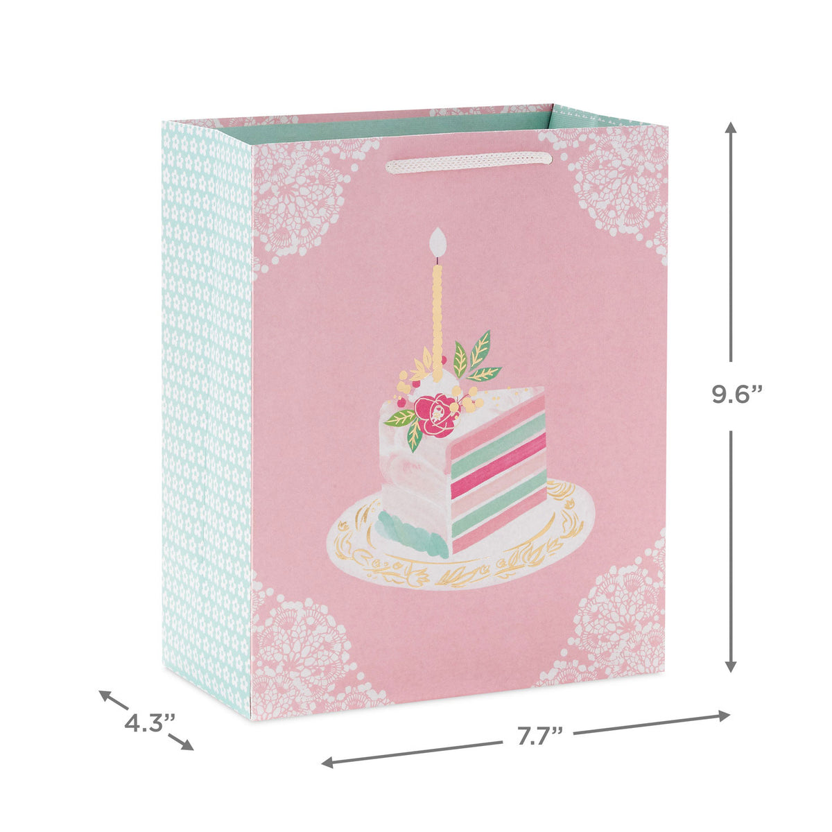 Hallmark 9.6'' Elegant Cake Slice Medium Birthday Gift Bag