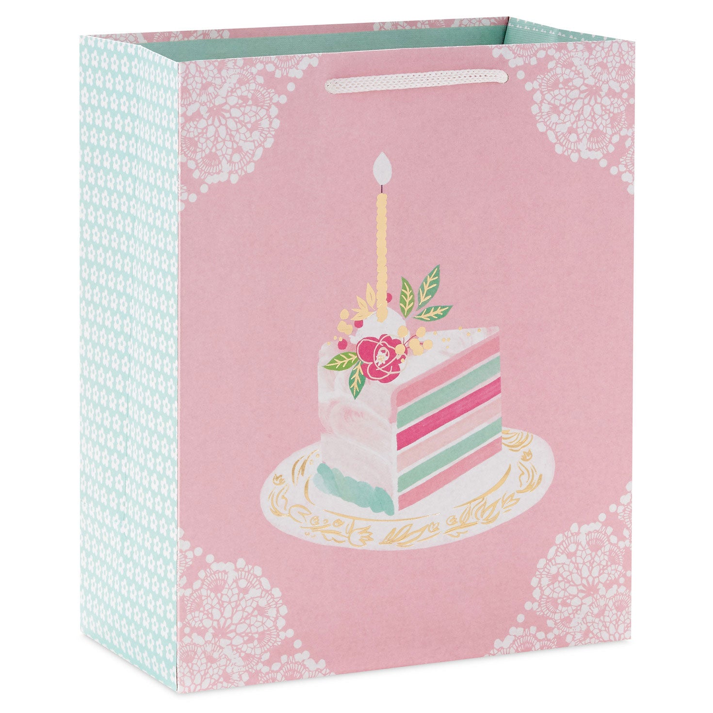Hallmark 9.6'' Elegant Cake Slice Medium Birthday Gift Bag