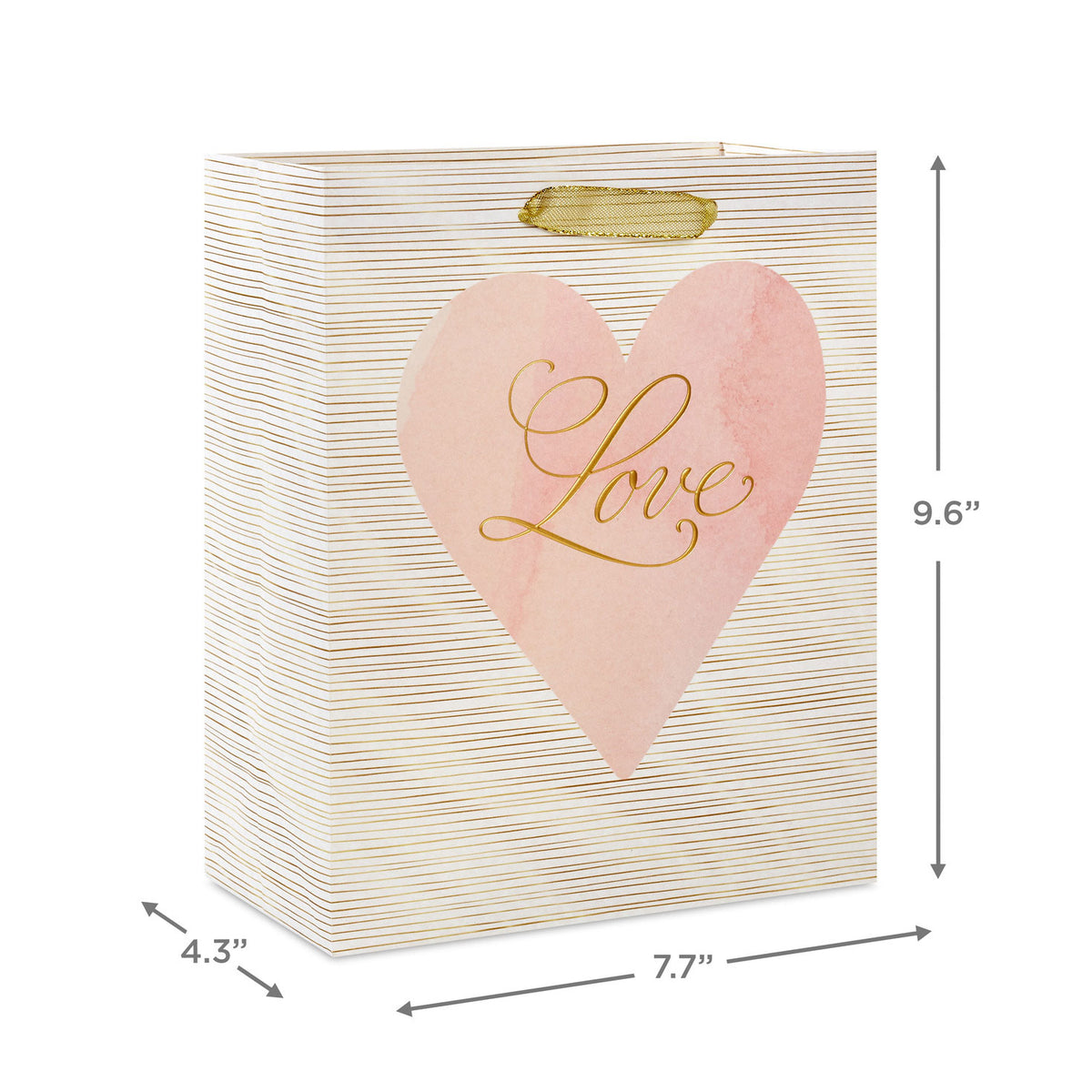 Hallmark 9.6'' Love Lettering on Pink Medium Gift Bag