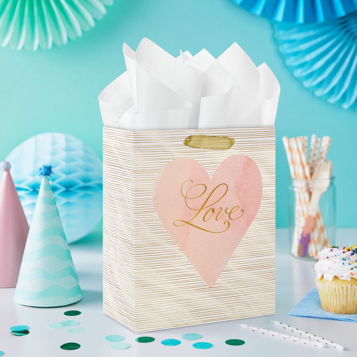Hallmark 9.6'' Love Lettering on Pink Medium Gift Bag
