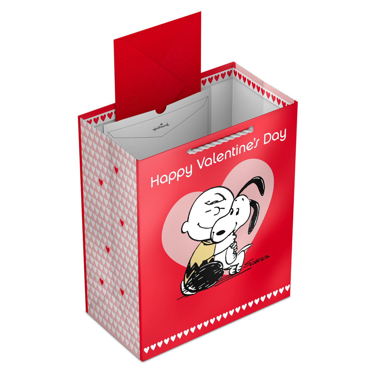 Hallmark 13" Peanuts® Charlie Brown & Snoopy Valentine's Day Gift Bag