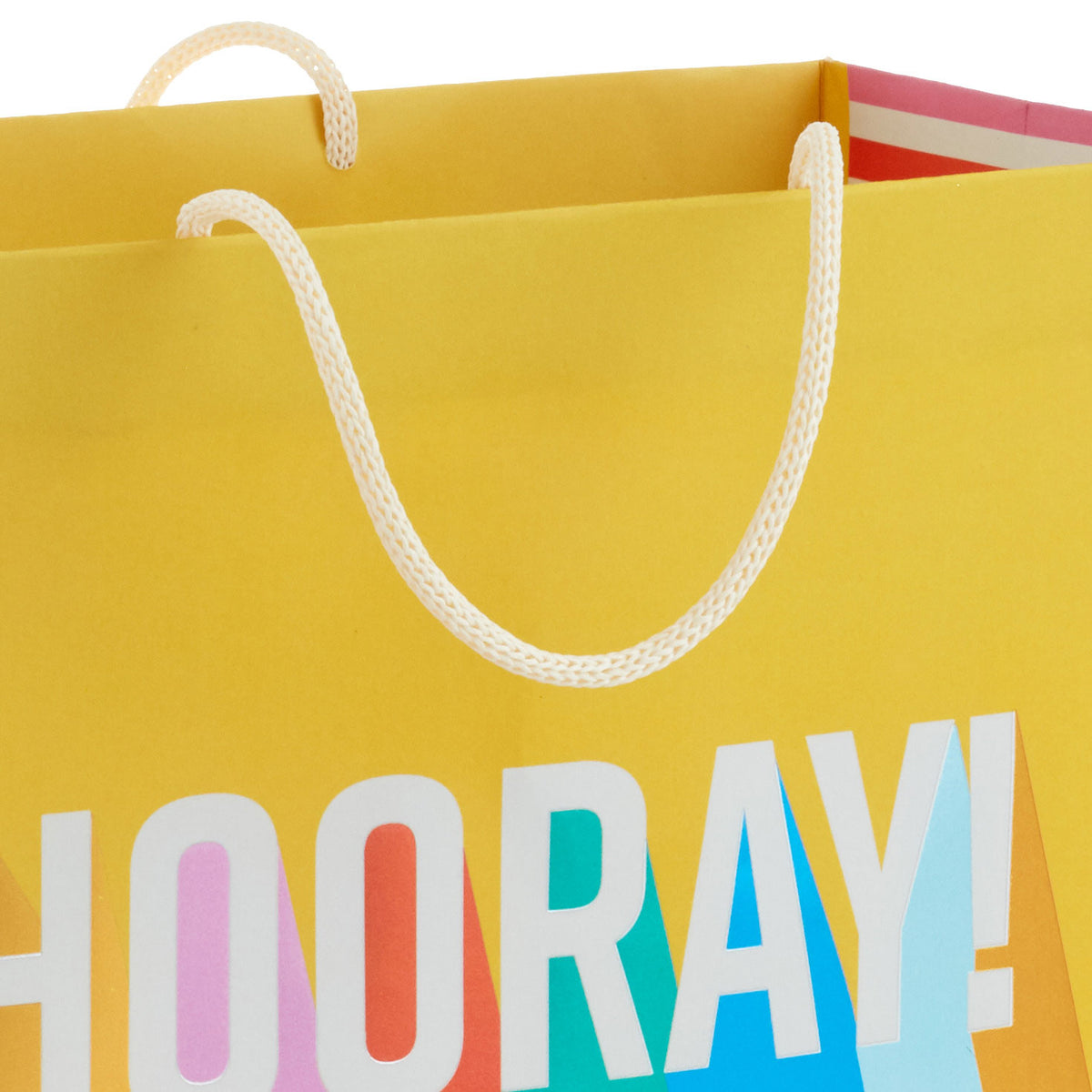 Hallmark 7.7'' Hooray on Yellow Medium Horizontal Gift Bag