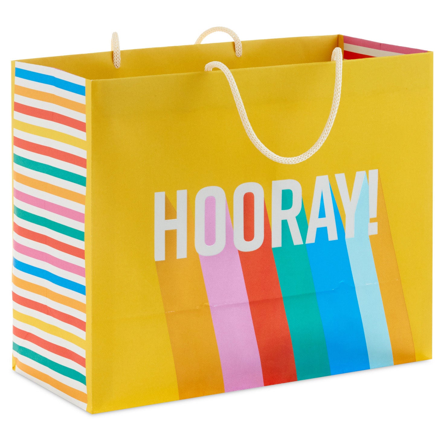 Hallmark 7.7'' Hooray on Yellow Medium Horizontal Gift Bag