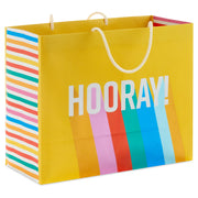 Hallmark 7.7'' Hooray on Yellow Medium Horizontal Gift Bag