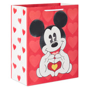 Hallmark 13'' Disney Mickey Mouse Heart Hands Large Valentine's Day Gift Bag