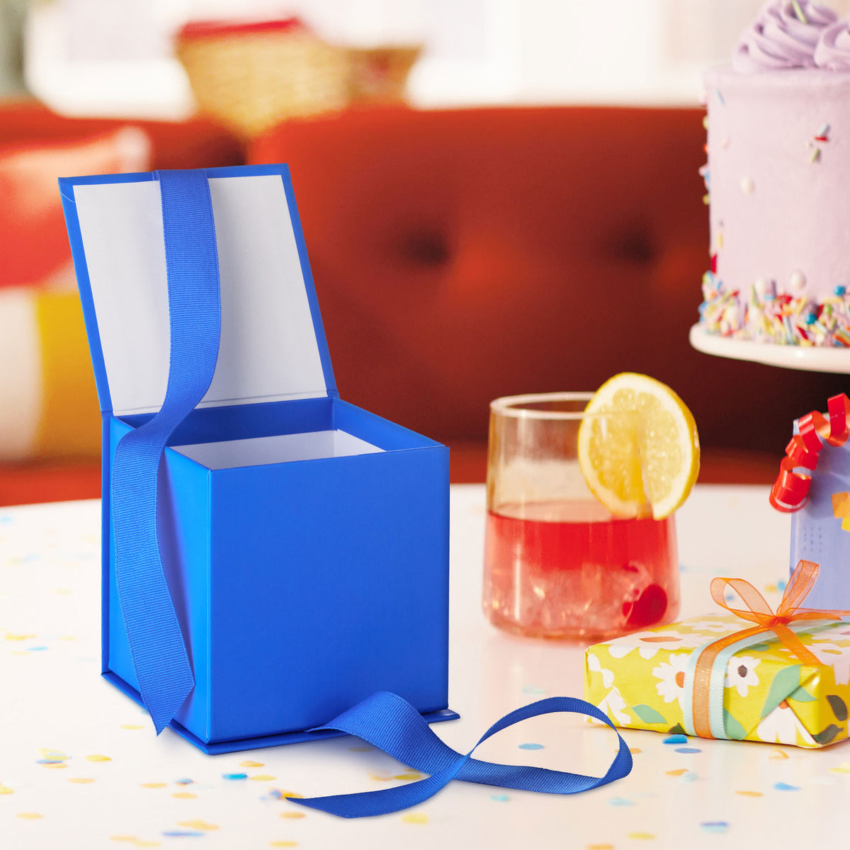 Hallmark 4.2'' Solid Royal Blue Small Square Gift Box