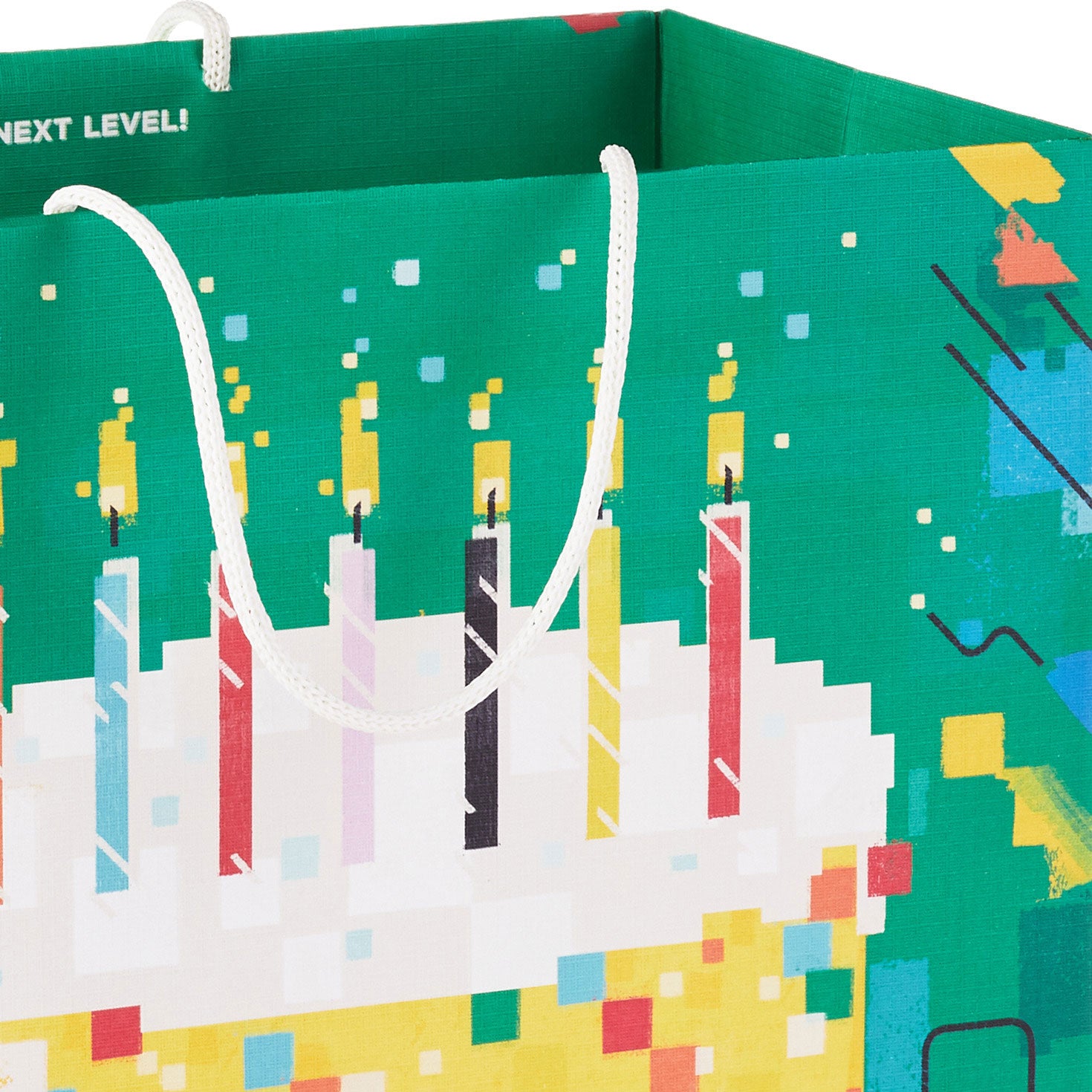 Hallmark 13'' Game On! Pixelated Cake Large Birthday Gift Bag