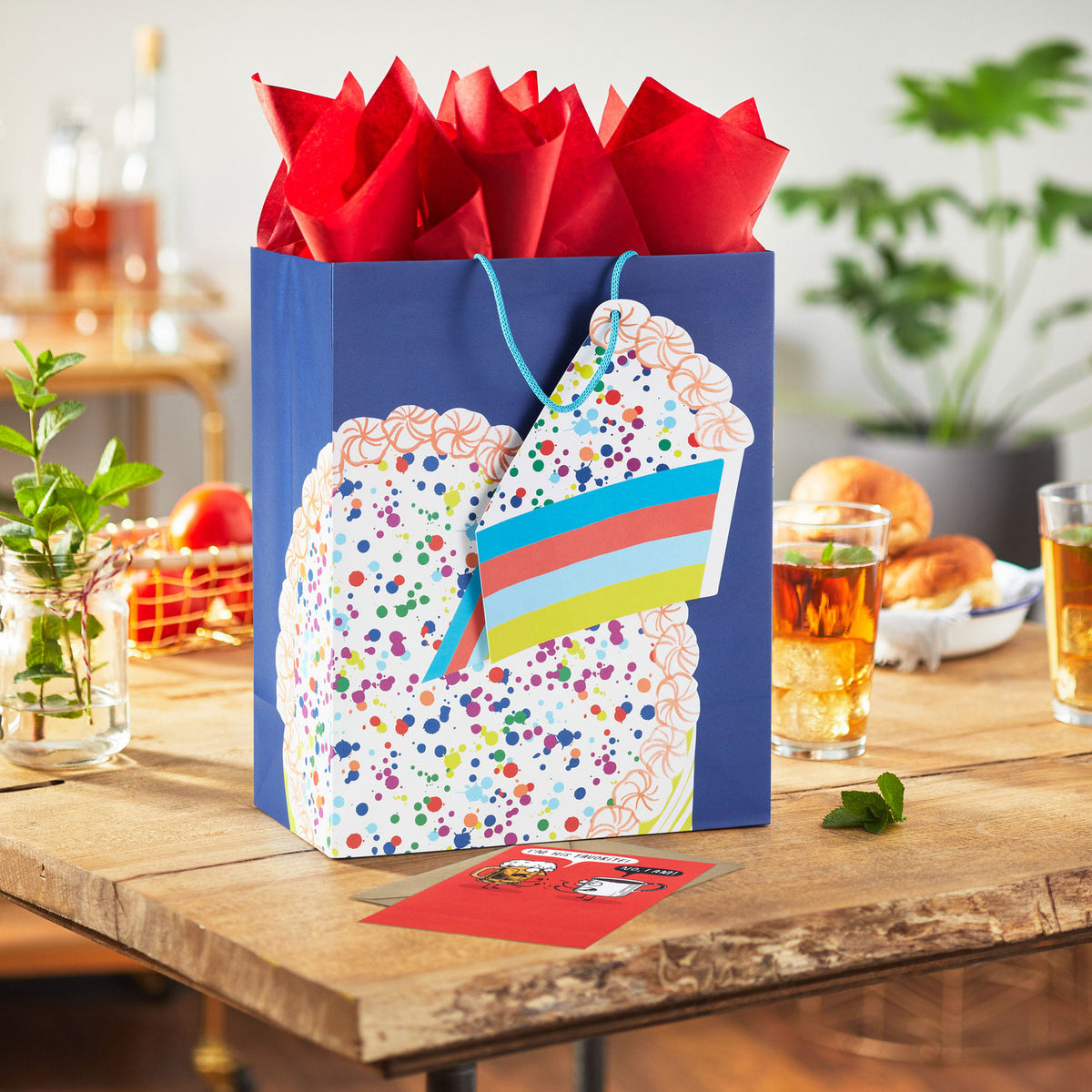 Hallmark 13'' Cake on Blue Large Birthday Gift Bag