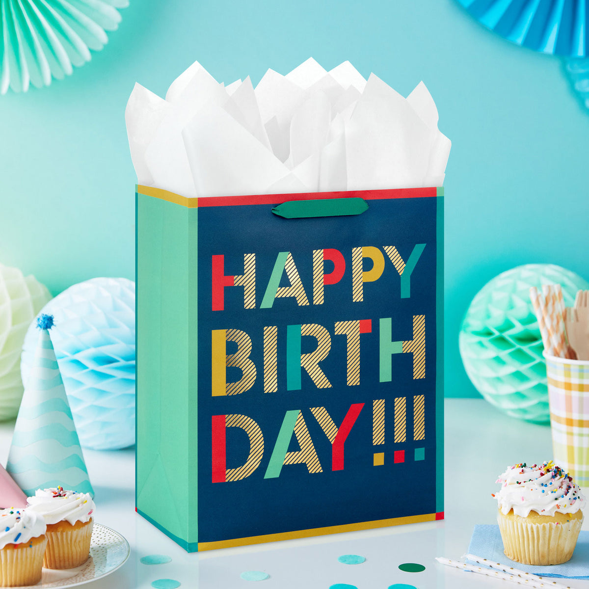 Hallmark 13'' Bold Stacked Wishes Large Birthday Gift Bag