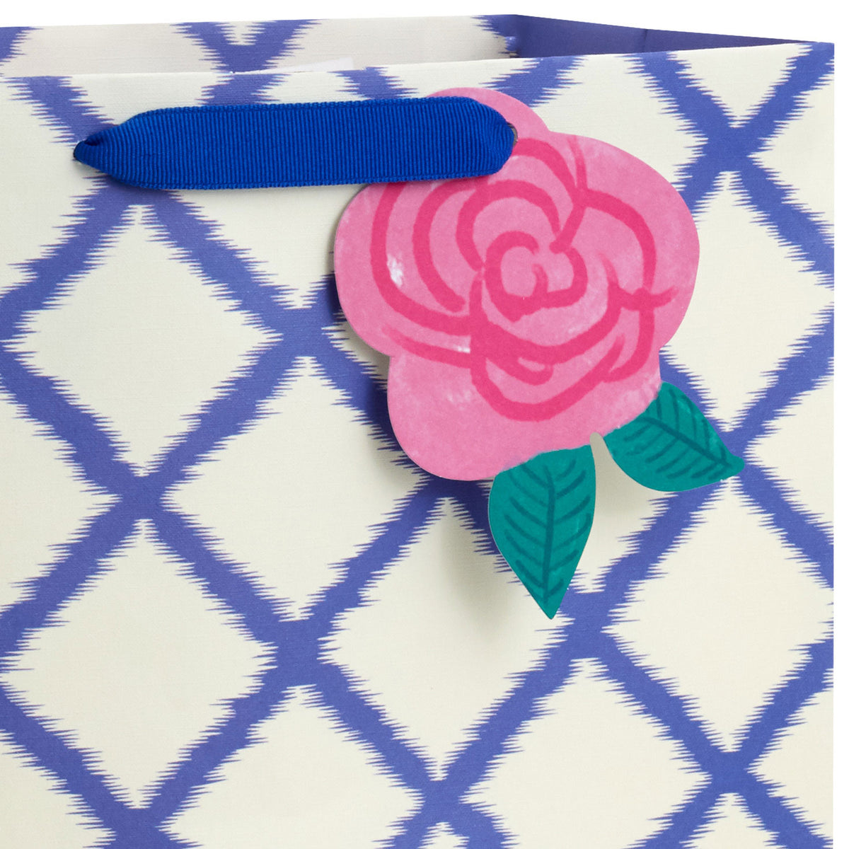 Hallmark 13'' Blue Trellis on White Large Gift Bag