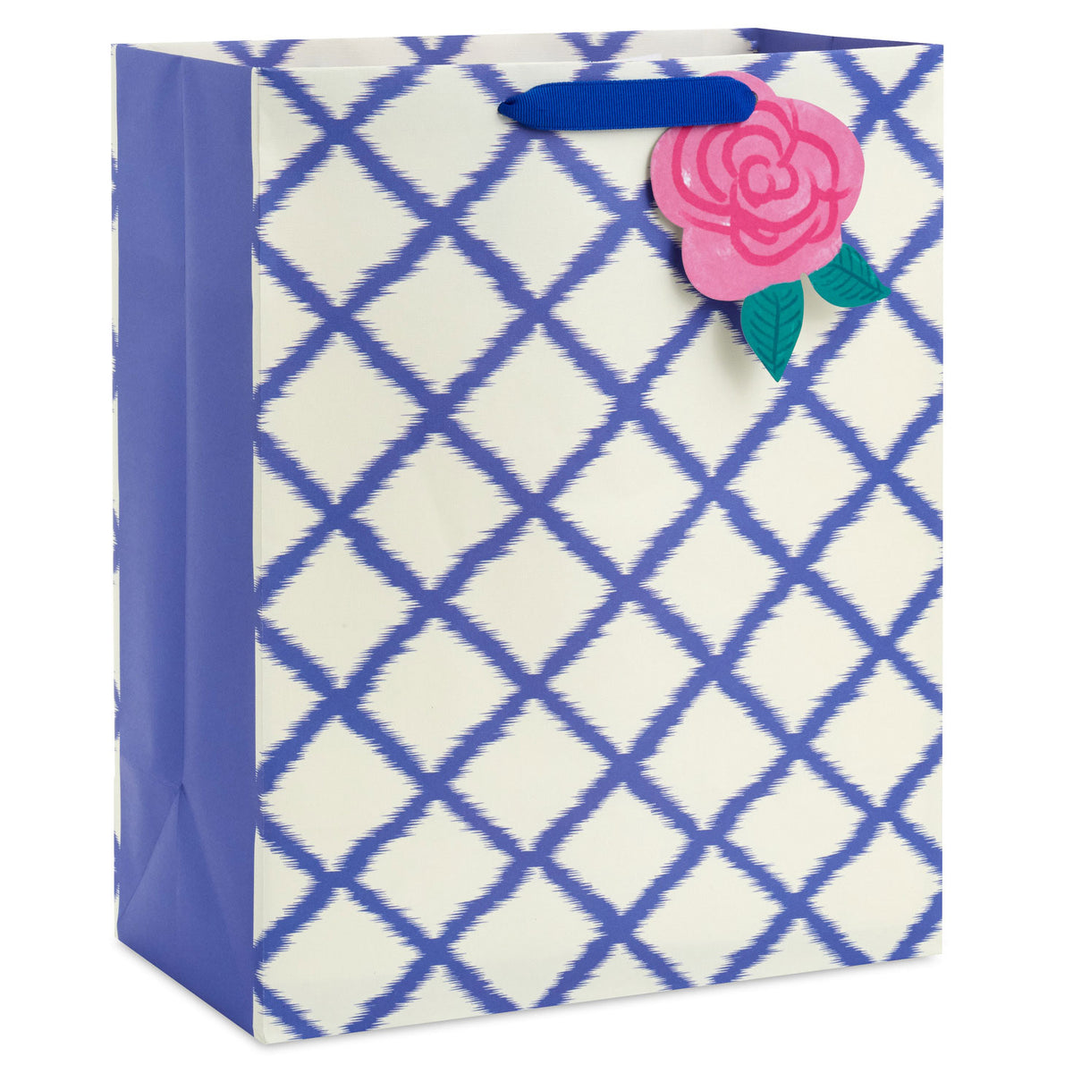Hallmark 13'' Blue Trellis on White Large Gift Bag