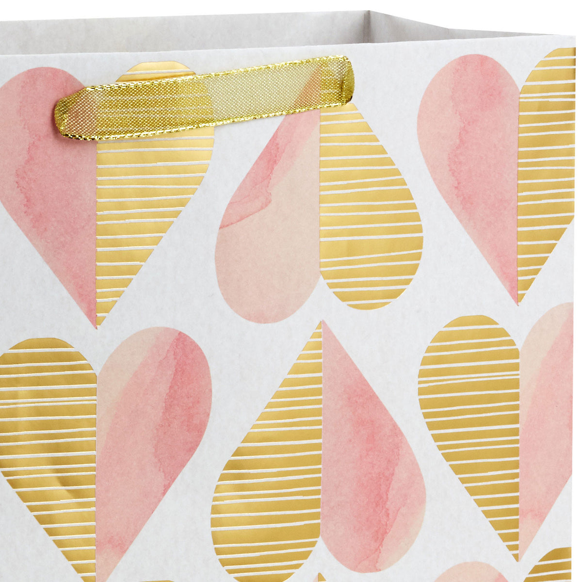 Hallmark 13'' Romantic Gold and Pink Hearts Large Gift Bag