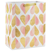 Hallmark 13'' Romantic Gold and Pink Hearts Large Gift Bag