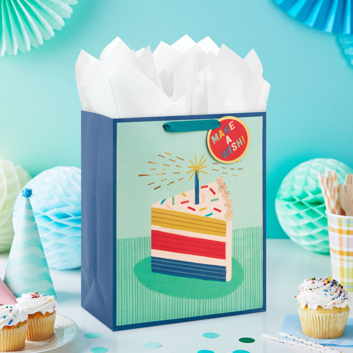 Hallmark 13'' Candle and Cake Slice Large Birthday Gift Bag