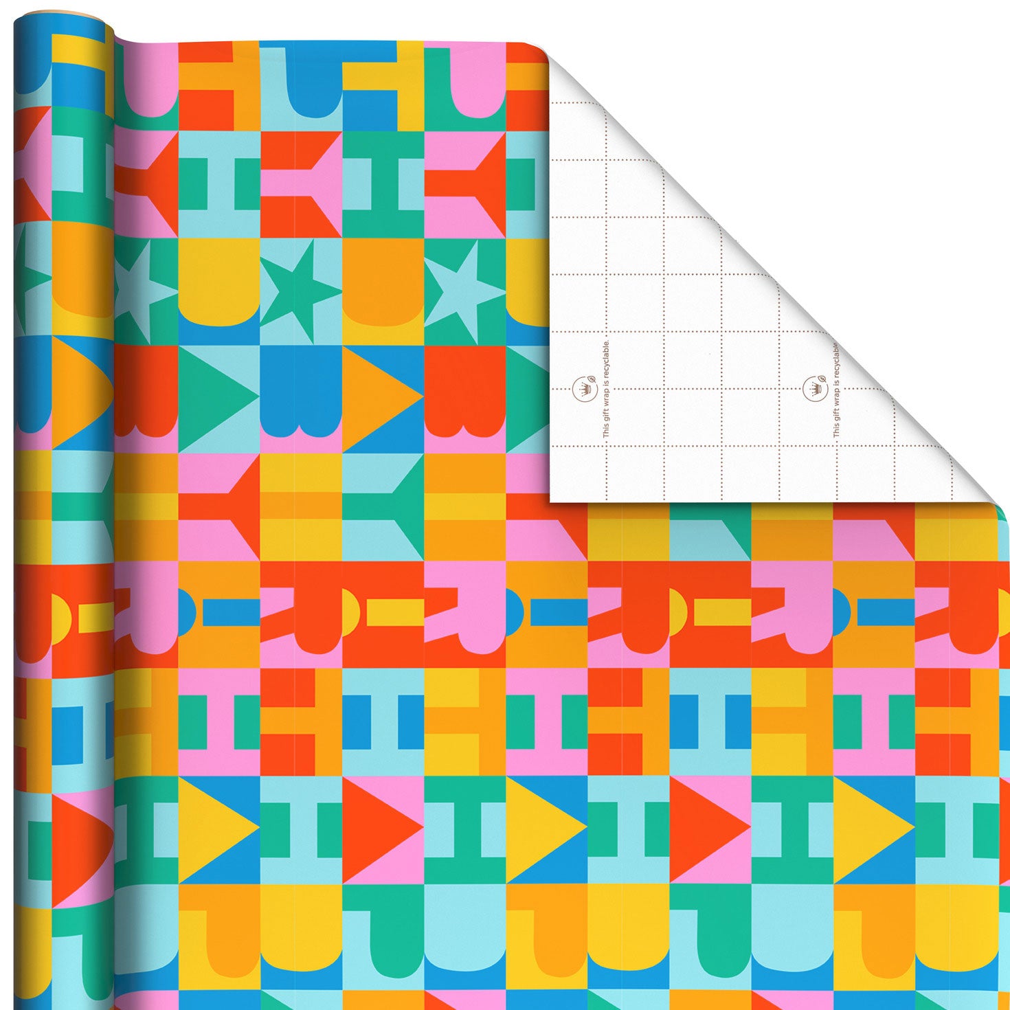 Hallmark Color Block Birthday Wrapping Paper, 20 sq. ft.