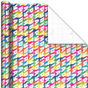 Hallmark Angled All-Caps Happy Birthday Wrapping Paper, 20 sq. ft.