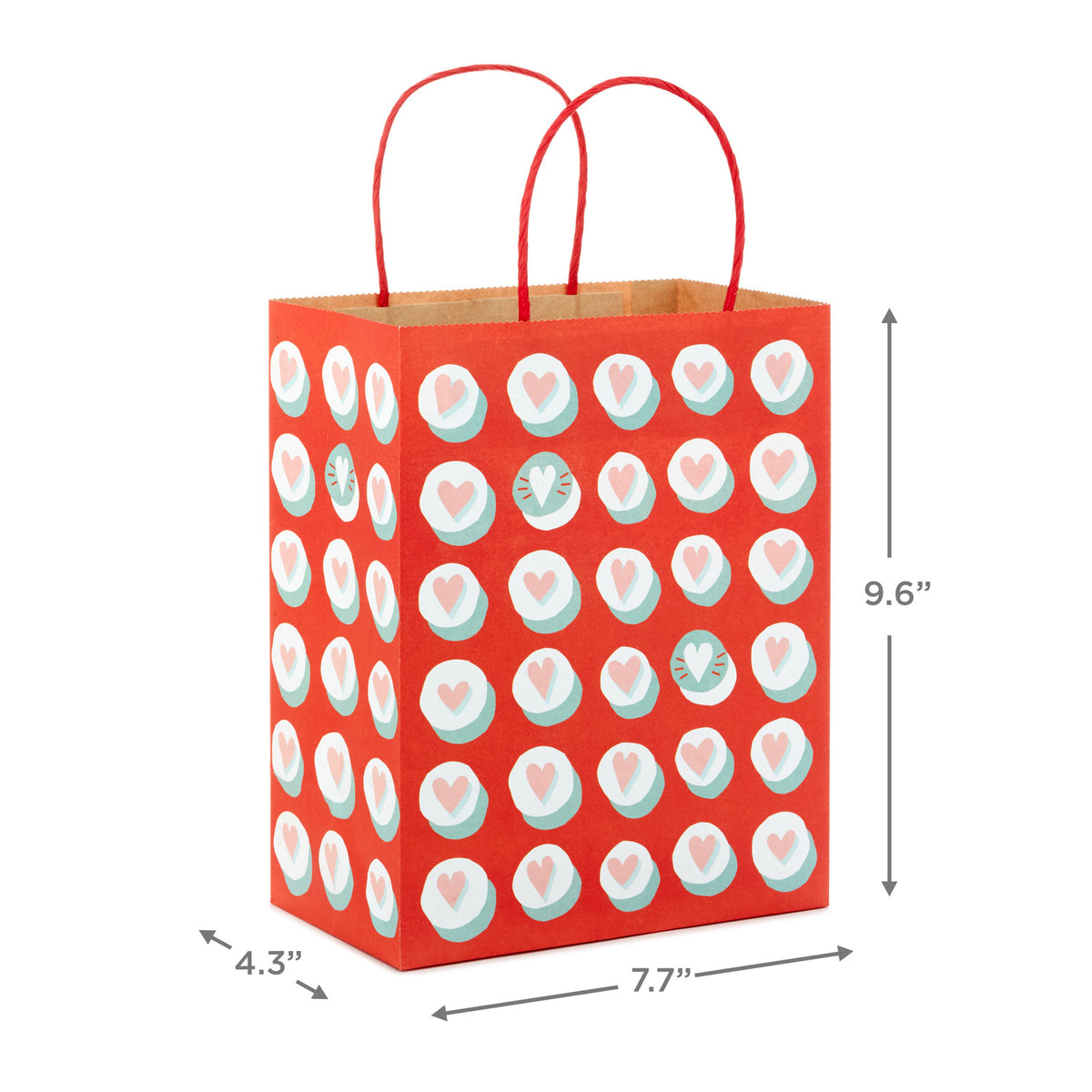 Hallmark 9.6" Heart Buttons Assorted Valentine's Day Gift Bags