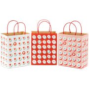 Hallmark 9.6" Heart Buttons Assorted Valentine's Day Gift Bags