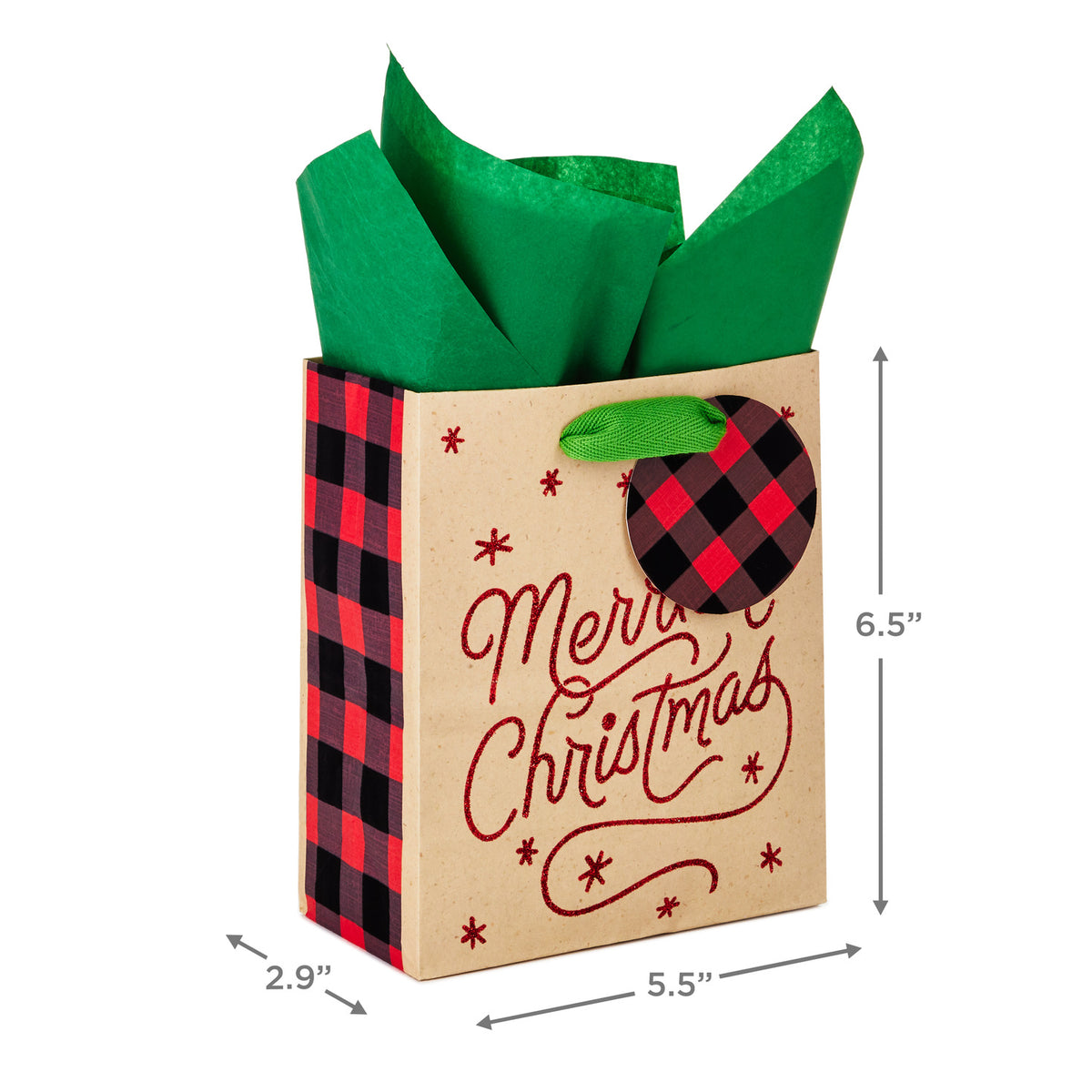 Hallmark 6" Merriest Christmas Gift Bag With Tissue and Gift Tag