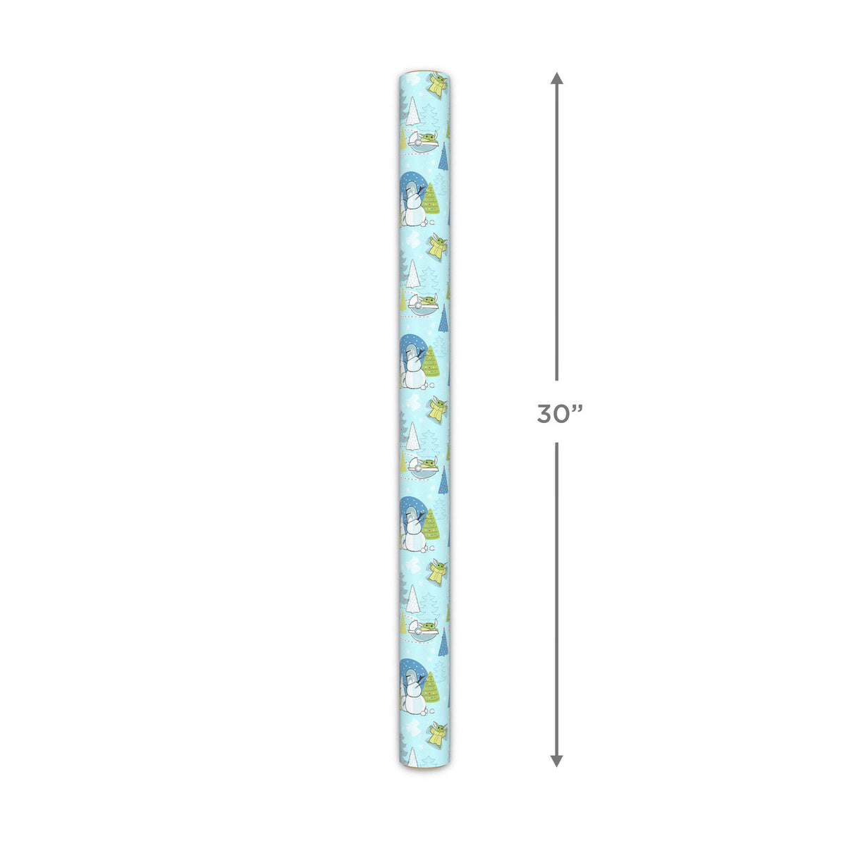 Hallmark Star Wars: The Mandalorian™ Grogu™ Snow Fun Christmas Wrapping Paper, 25 sq. ft.