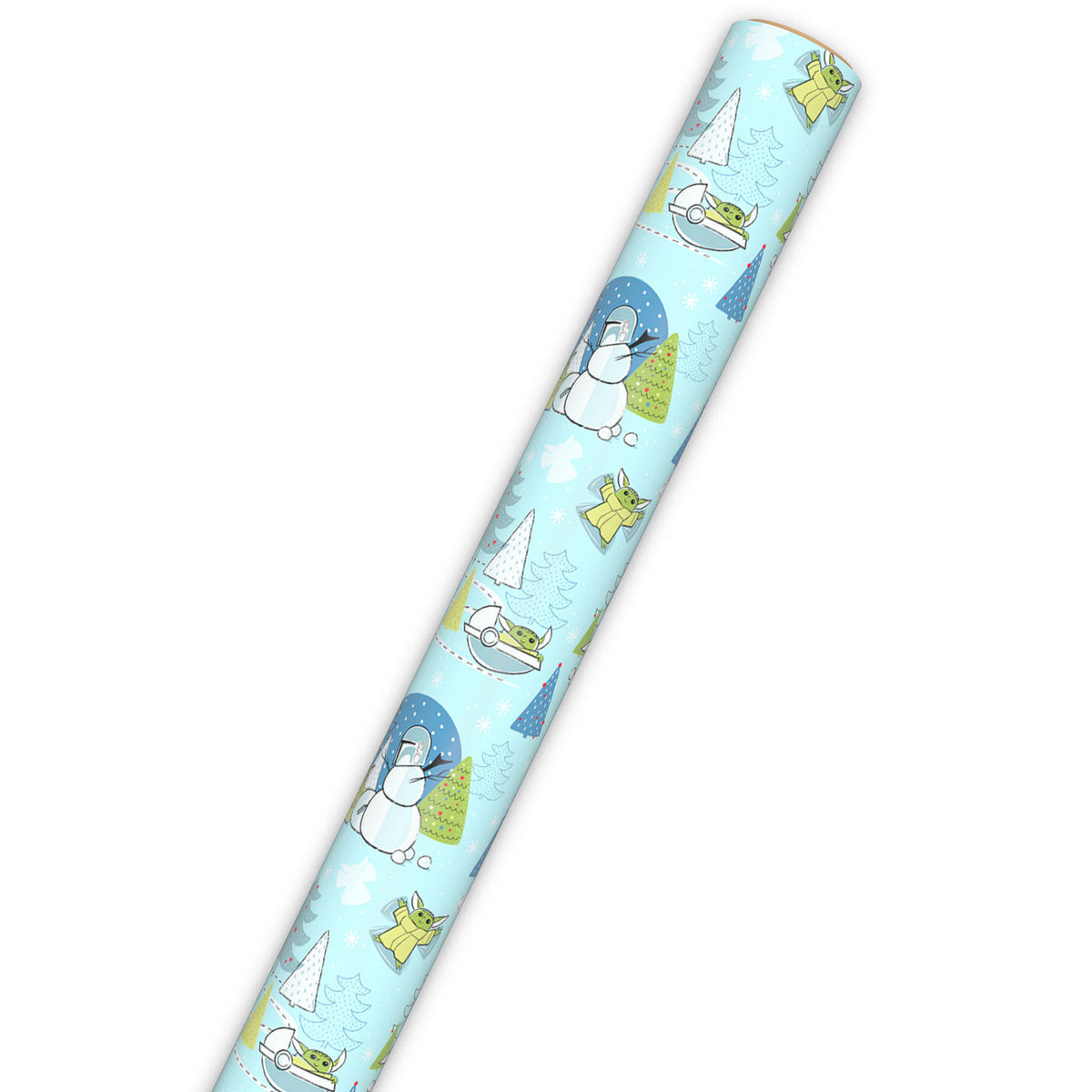 Hallmark Star Wars: The Mandalorian™ Grogu™ Snow Fun Christmas Wrapping Paper, 25 sq. ft.