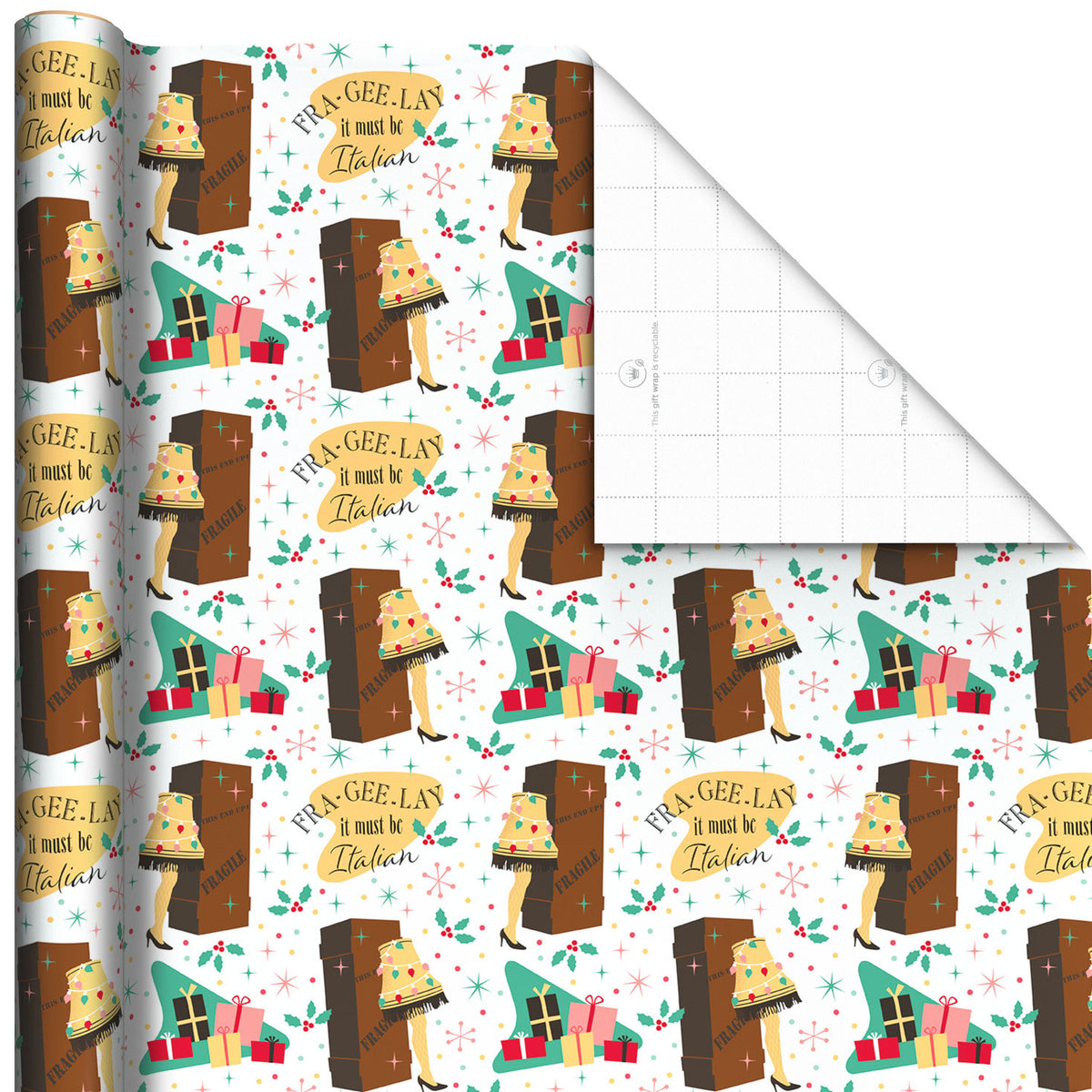 Hallmark A Christmas Story™ Fra-Gee-Lay Leg Lamp Holiday Wrapping Paper, 25 sq. ft.