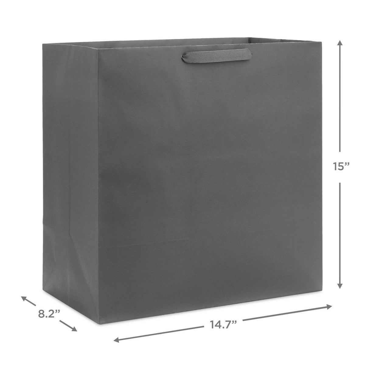 Hallmark 15'' Gray Extra-Deep Gift Bag