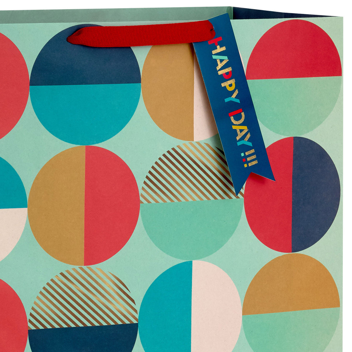 Hallmark 15'' Modern Semi-Circles Extra-Deep Gift Bag