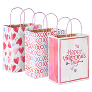 Hallmark 9.6'' Happy Vibes 3-Pack Assorted Medium Valentine's Day Gift Bag Bundle