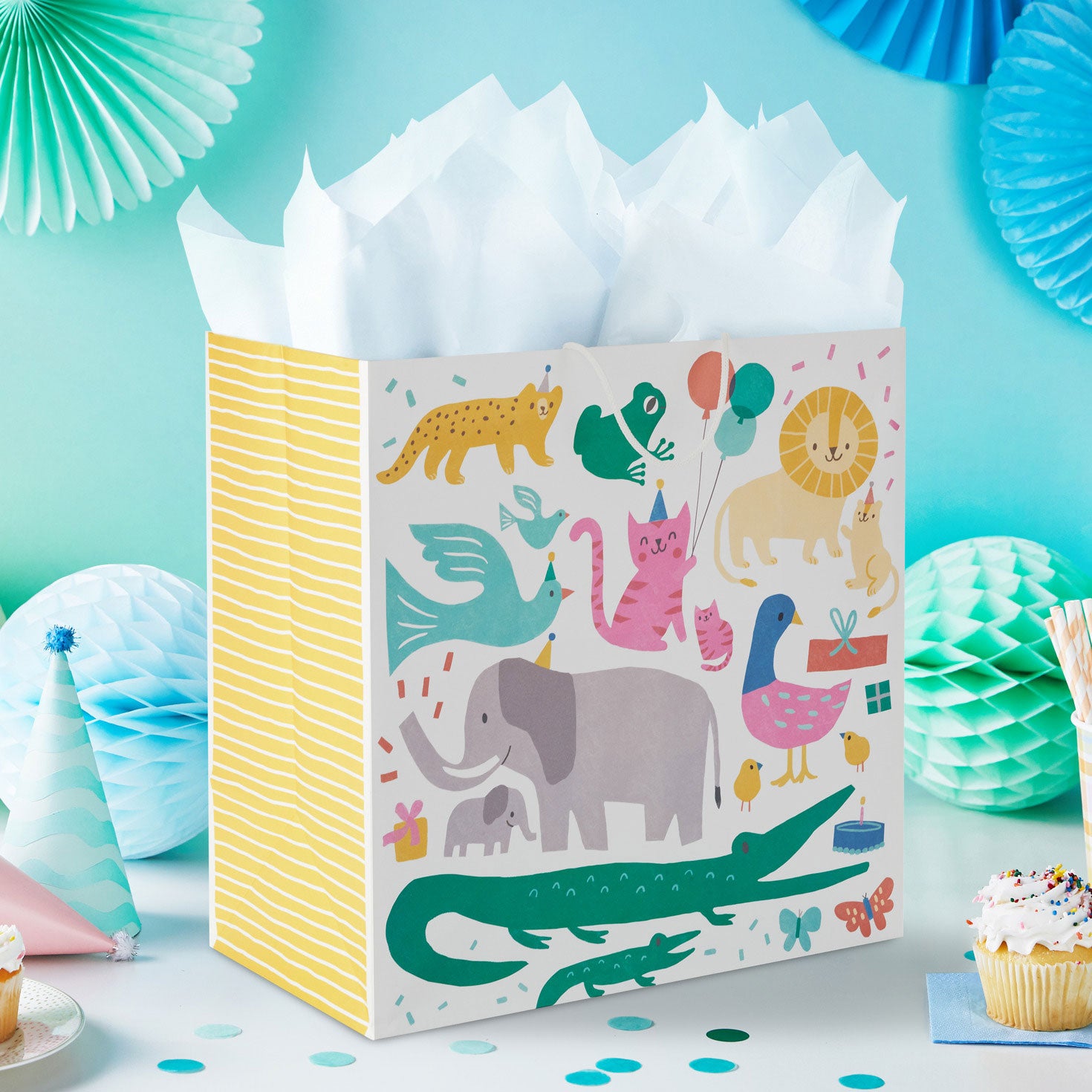 Hallmark 15'' Zoo Animals Extra-Deep Gift Bag
