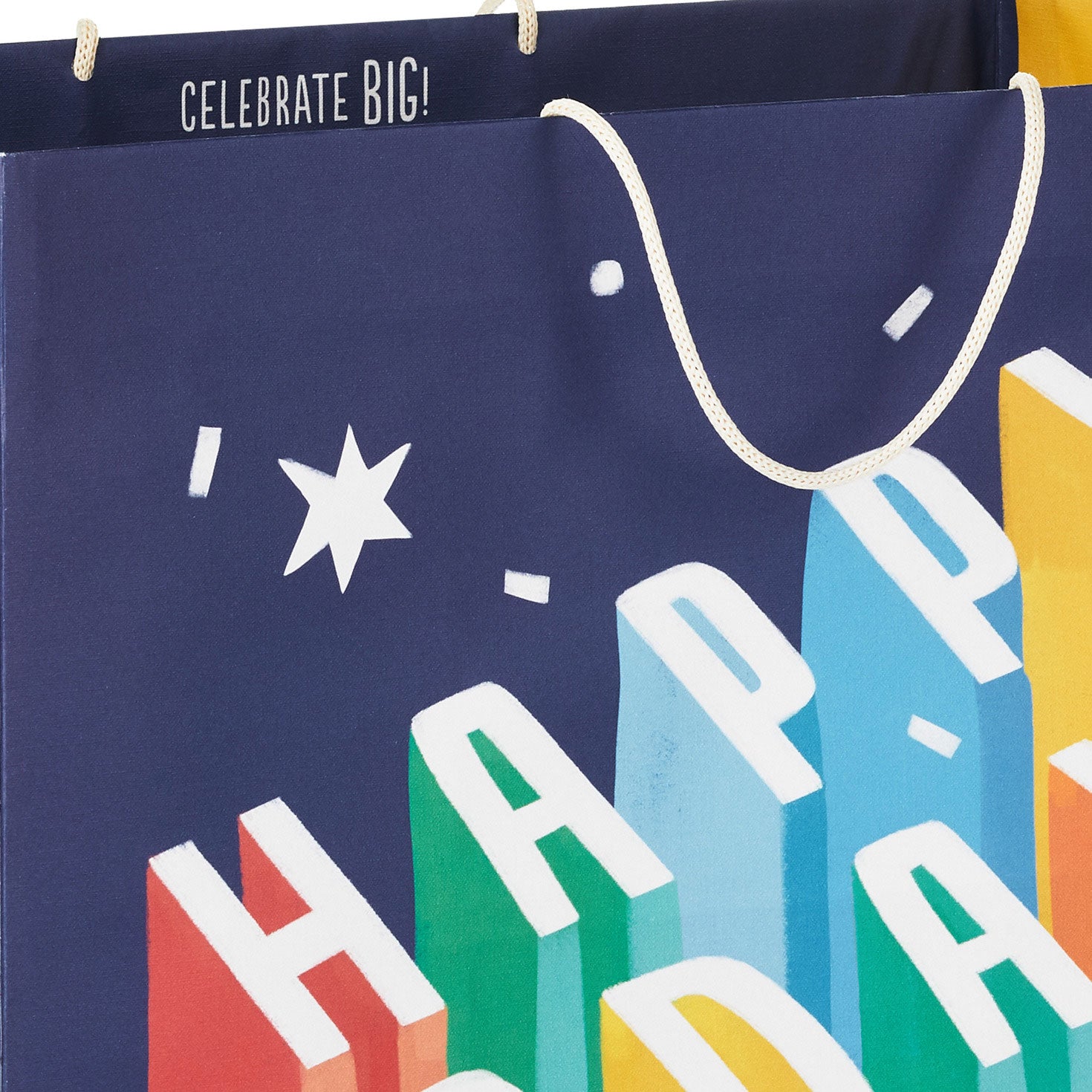 Hallmark 15'' Uplifted Lettering Extra-Deep Birthday Gift Bag
