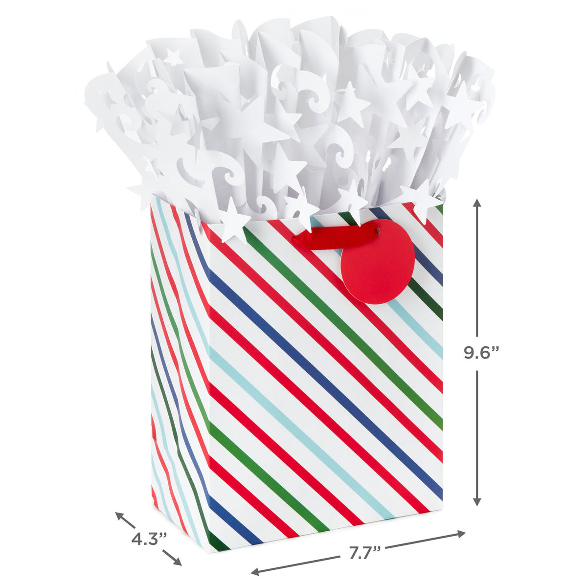 Hallmark 9.6" Colorful Striped Medium Gift Bag With WonderFill Topper